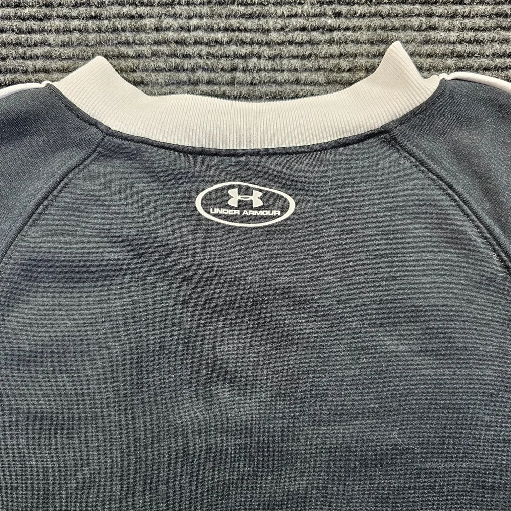 Under Armour Coldgear Track Jacket youth Girls M Black Full Zipper Raglan Sleeve
